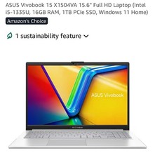 ASUS VIVOBOOK 15 Laptop, 16gb