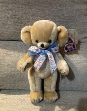 Merrythought Cheeky Mohair Teddy Bear Plush Soft Toy With Bells In Ears