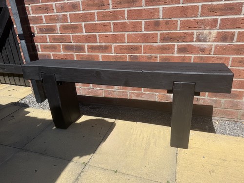 Solid rustic oak bench - solid,