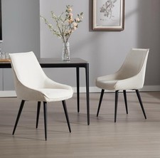 Wahson Dining Room Chairs, Set of 2, Kitchen Chairs, Chenille Fabric Backrest