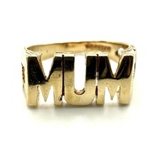 9ct Gold Mum Ring 9K Yellow Gold Mum Ring Great Birthday Gift For Her Hallmarked