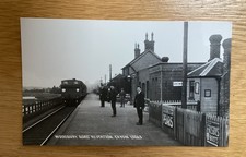 Old Postcard Size Photo Of Woodbury Road Railway Station Exton
