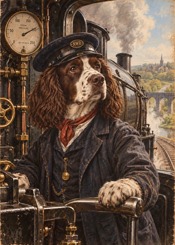 Springer spaniel train driver - springer,
