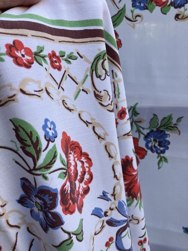 Vintage 1950s printed - vintage, fabric