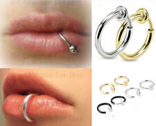 Lip Ring Fake Spring Clip On Nose Ring  Fake Lip Hoop Body Piercing Ring