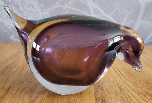 Glass bird paperweight - glass,