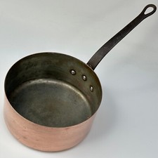 VINTAGE FRENCH KITCHENALIA TRADITIONAL COPPER PAN STAMPED MADE IN FRANCE
