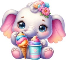 Elephant Eating Icecream Wall