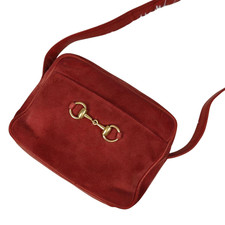 GUCCI Red Suede Leather