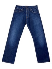 Nudie Jeans AVERAGE JOE WORN RINSED Blue Jeans Regular Fit Men's W34 L30.5