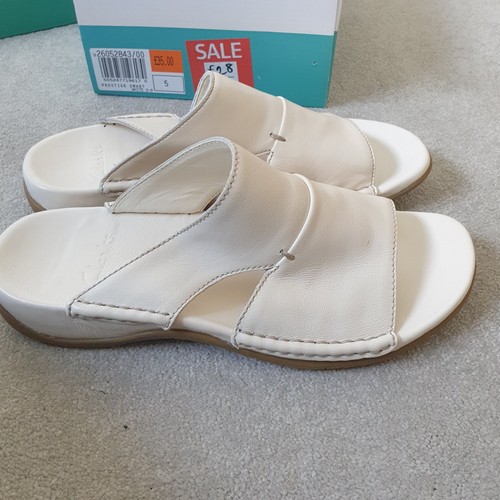 Ladies clarks cream leather - ladies,