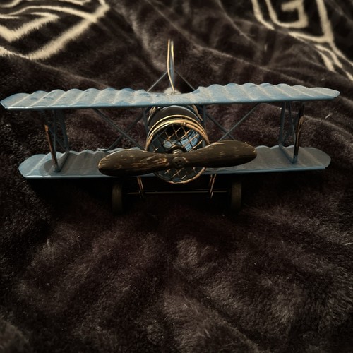 Small blue metal airoplane - blue,