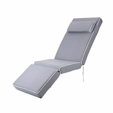 Alfresia Luxury Filled Garden Relaxer Chair Cushion | Water Resistant | Grey