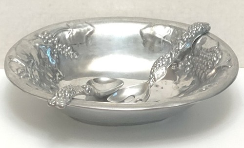 Large oval pewter centerpiece - large,