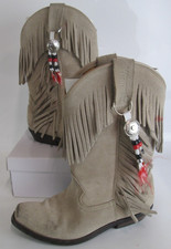 Wrangler Leather / Suede Beige Ladies Cowboy Boots UK Size 4 - Unboxed