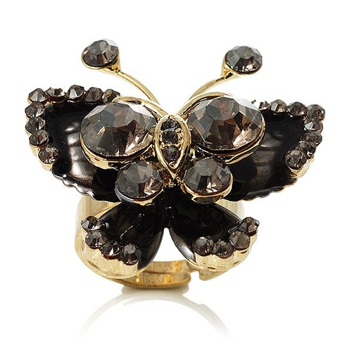Crystal butterfly ring - 3d,