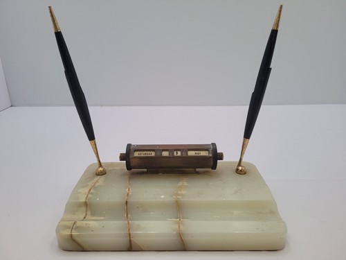 Vintage desk tidy mable base - tidy,