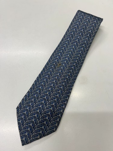 Hermes tie navy herringbone - hermes,