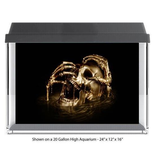 Golden skull polyester - golden, fish
