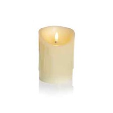 LED Pillar Flickering Candle Flameless Real Wax Melted Drip Edge Candles