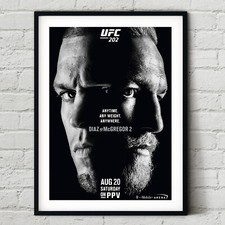UFC 202 Conor McGregor vs. Nate Diaz II Fight Poster Wall Art Print Boxing
