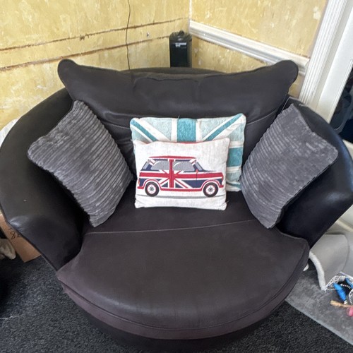 Grey black fabric swivel - grey/black,