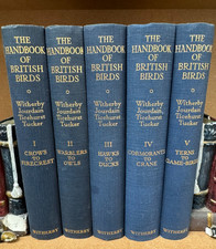 The Handbook of British Birds Witherby 1940's Full Set of 5 Vintage Books ID4458