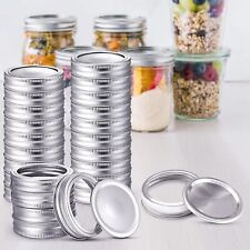 5 or 6  Mason Jar Sealing Lids Split-Type Leak Proof Silver Solid Caps with seal