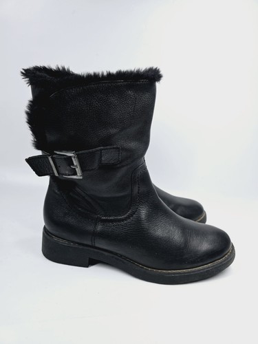 Womens black leather boots - m&s,