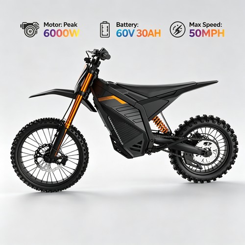 Electric dirt bike 6000w - dirt, peak