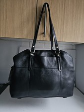 RADLEY LONDON DESIGNER WOMENS BLACK LEATHER SATCHEL TOTE LARGE SHOULDER HANDBAG