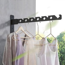 2 Pcs 180° Foldable Clothes Hanger Rack Space Saver Wall Mounted Cloth Storage