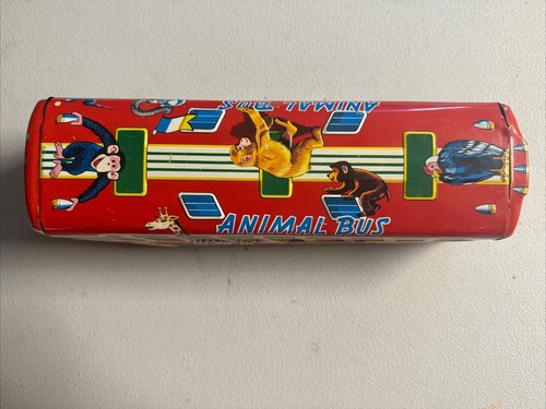 Vintage animals bus tin - tin, litho