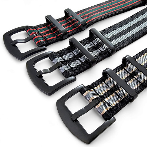 Black buckle nylon watch - buckle,
