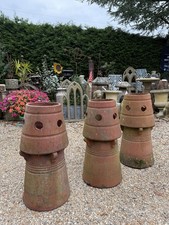 Set Of 3 Victorian Chimney Pots Garden Feature 700mm