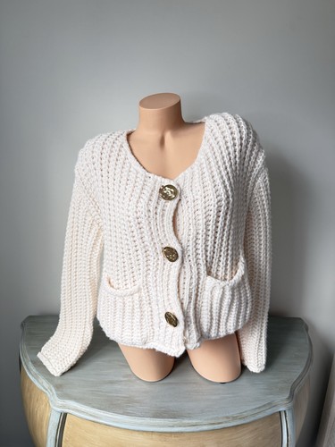 Chunky knit sweater cardigan - chunky,