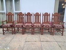 6 Solid Wood Dining Chairs. 4