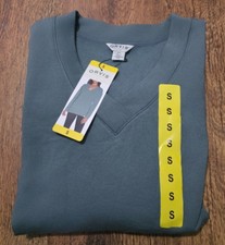 Orvis Ladies V neck Jumper Size Small 10-12 Long Sleeve Split Hem Fleece Lined