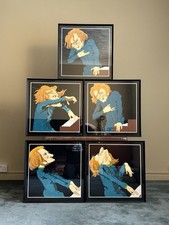 A Vintage Set Of 5 Hand Painted Pictures Depicting A Pianist On A Piano.
