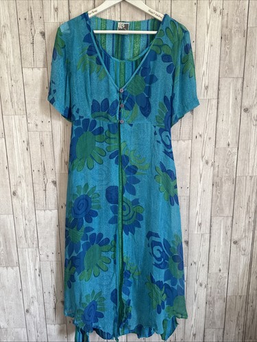 Vintage phool blue green - vintage,