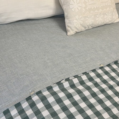 King duvet cover green gingham - cover,