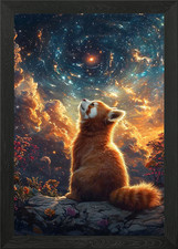 Red Panda And Starry Sky