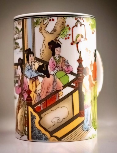 Chinese guangcai porcelain mug - chinese,