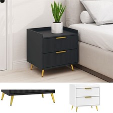 Modern Bedside Table with 2 Drawers for Bedroom, Living Room