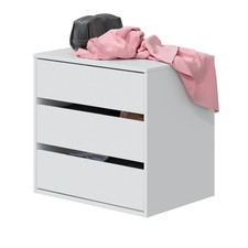 ARC White 3 Drawer Chest Internal Storage Unit 57cm H x 60cm W x 44cm D
