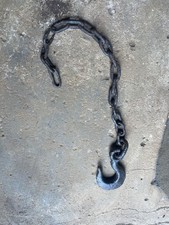 Old Large Iron Hook On A Chain