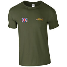 Carp Fishing Clothing Union Flag  Colour Fish Embroidered T Shirt