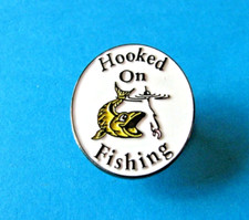 New HOOKED ON FISHING pin