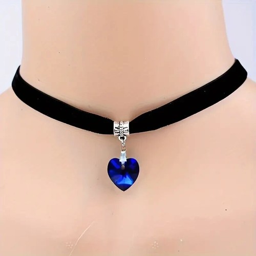 Black velvet ribbon choker - black,