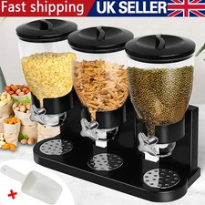 Triple Cereal Dispenser Dry Food Storage Container Pasta Kitchen Machine 6L Tool